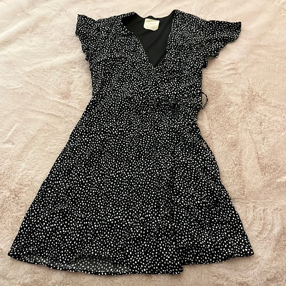 Polka dot wrap dress